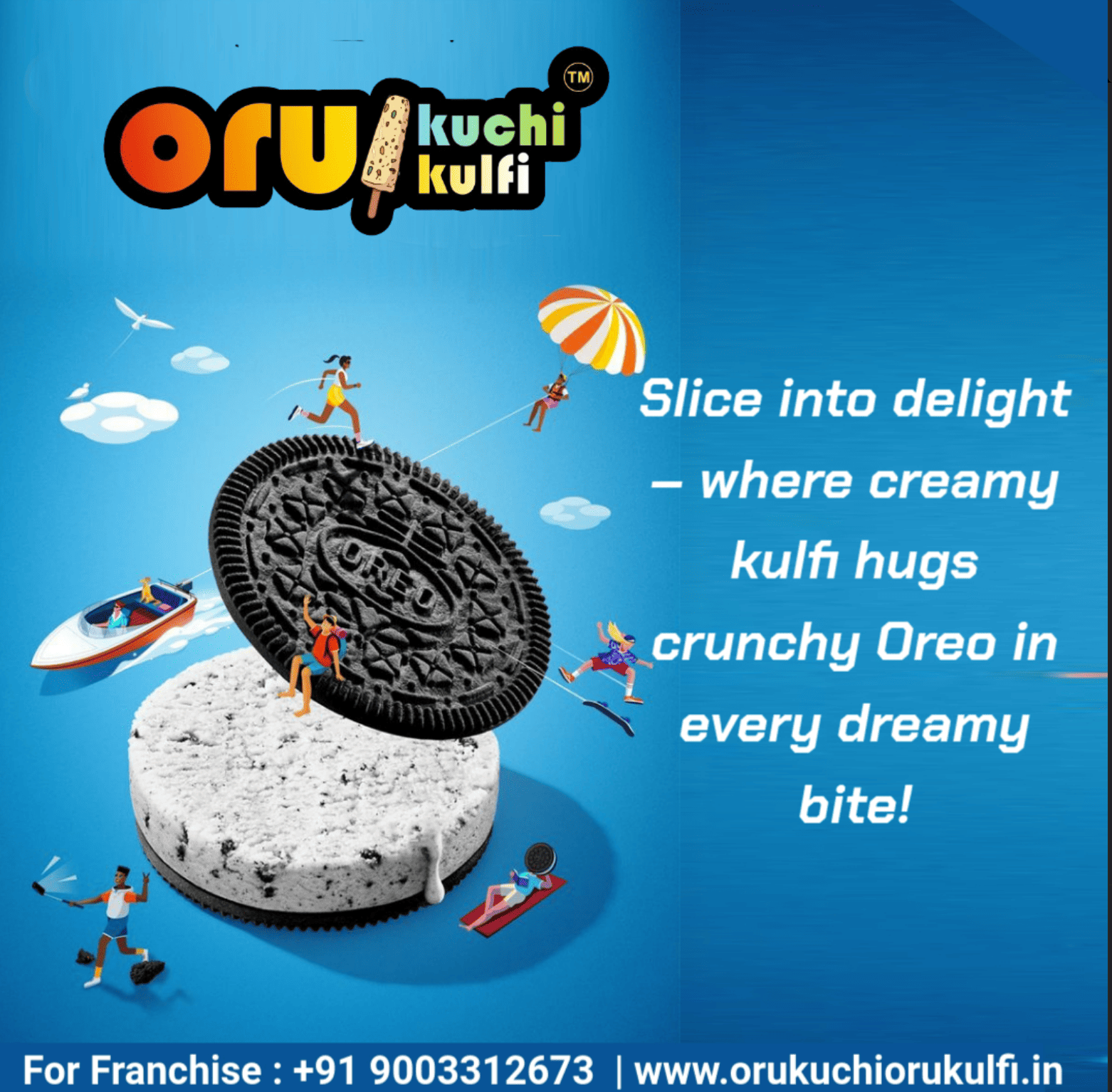 Oreo cookie kulfi with chocolate cream